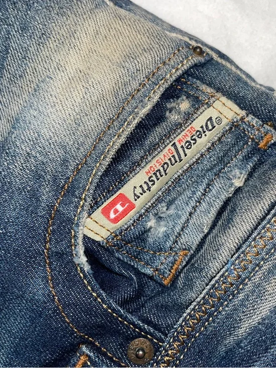 Diesel Blue Distressed Denim Jeans - Picture 4 of 6